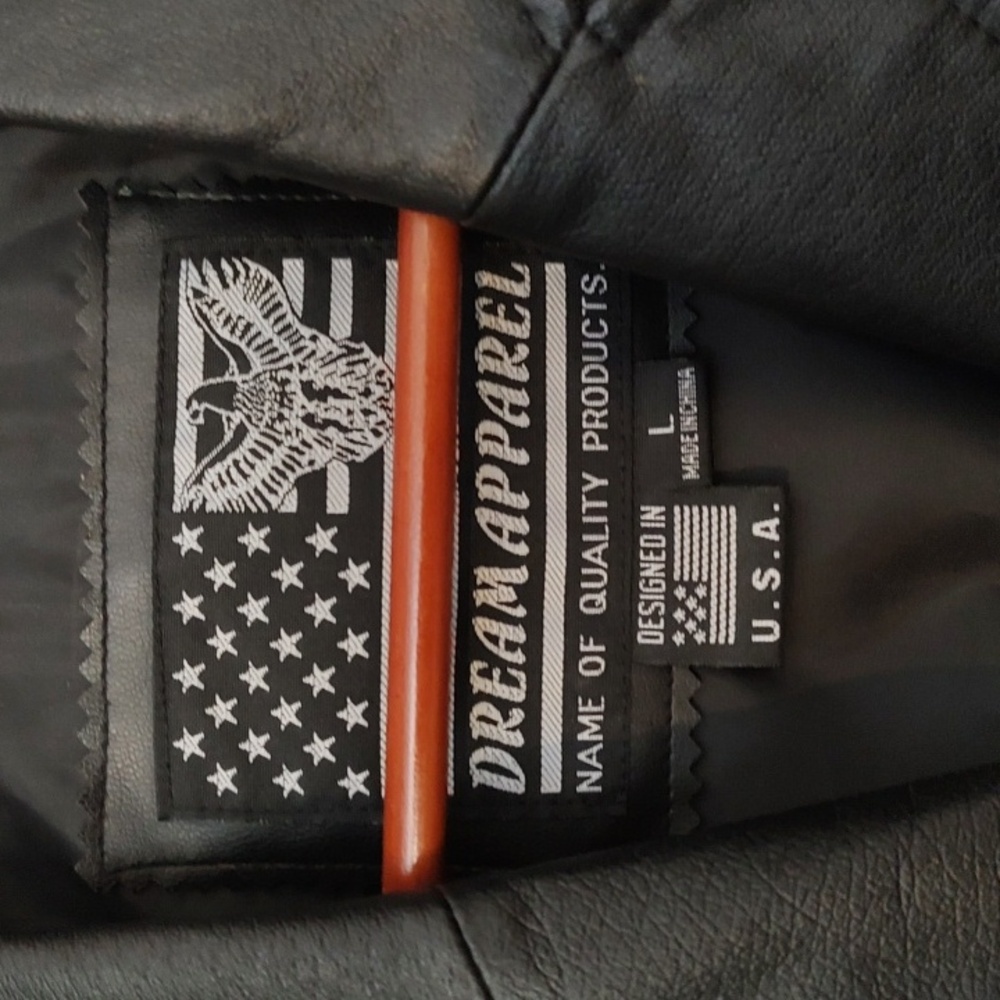 Women's black leather biker vest by 'Bikers Dream Apparel'. Size L - Picture 6 of 8